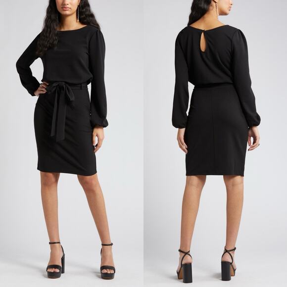 Nikki Lund Women's Black Kate Long Sleeve Knit Dress Size XL X-Large - Picture 1 of 12